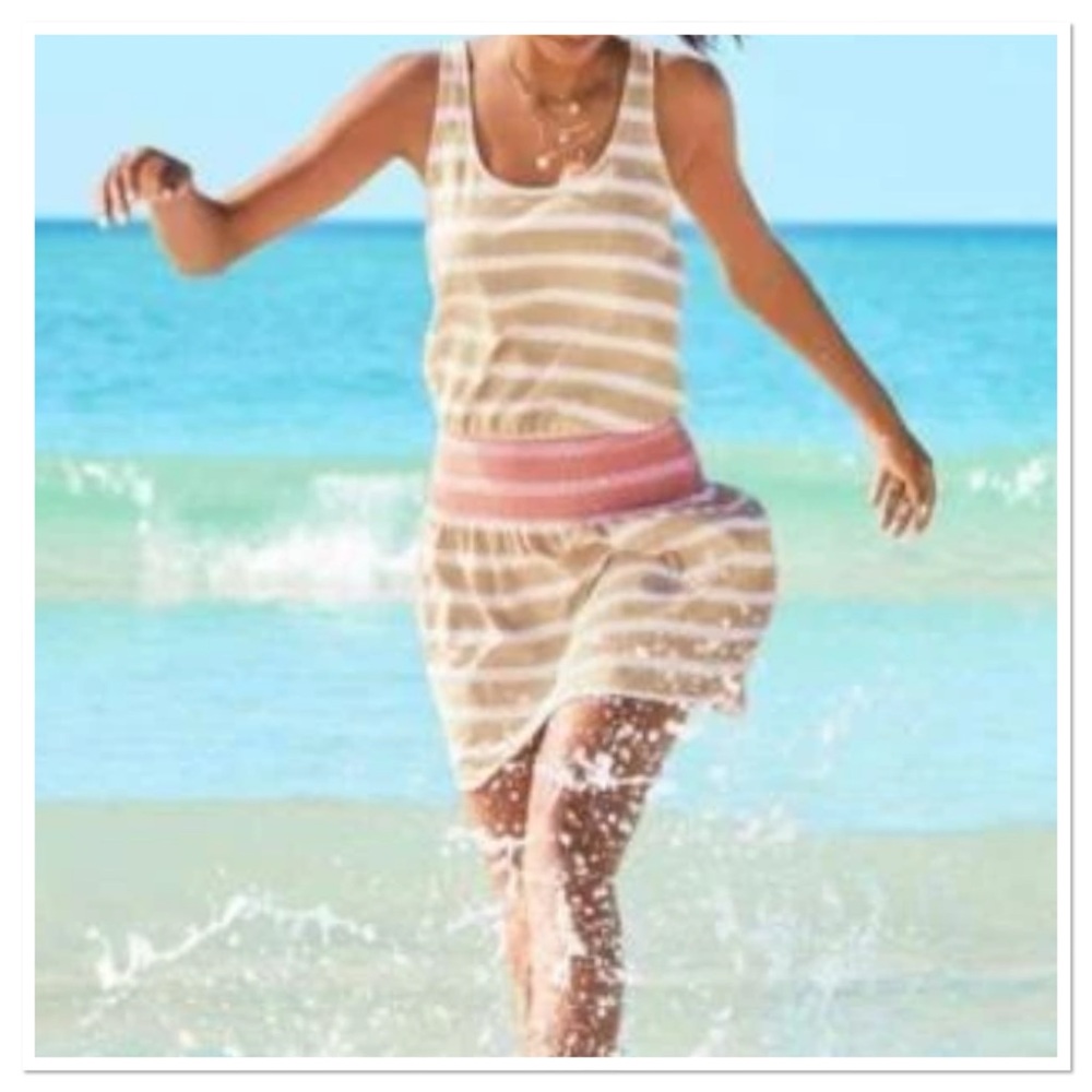 LILLY PULITZER Clarkson Dress Size M Tan Embroidered French Terry Heather